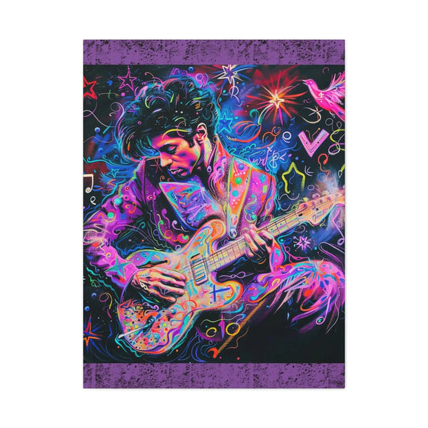 Electric Purple Guitar Legend Matte Canvas Art Printify