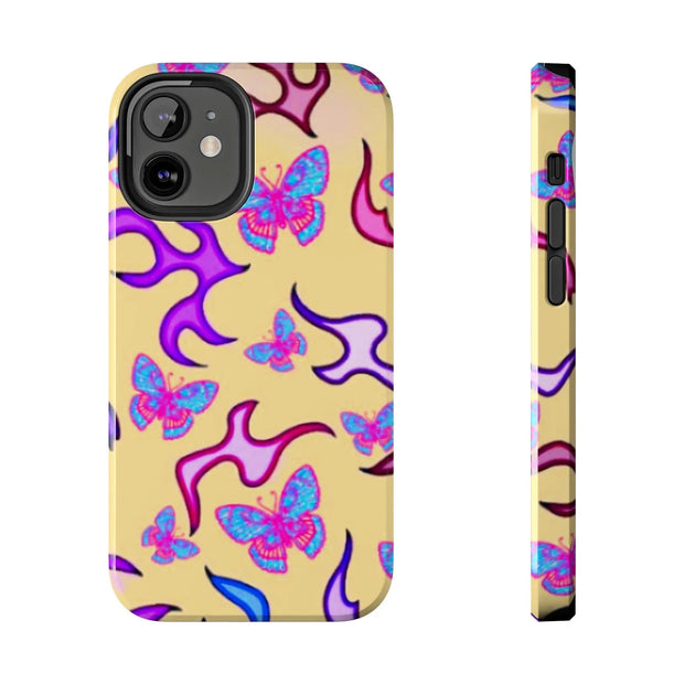 Y2K Butterfly Flames Retro Tough Phone Case LavenderCeleste