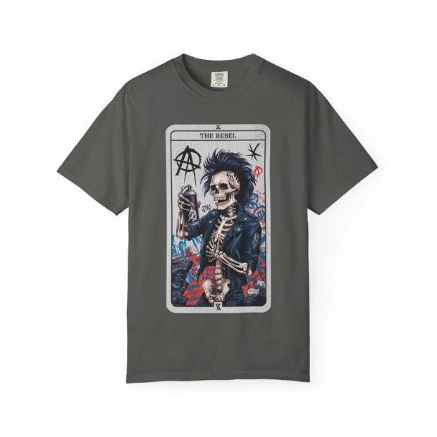 The Rebel Skeleton Tarot Punk Comfort Colors Tee LavenderCeleste