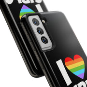 I Love Girls Pride Tough Phone Case – LGBTQ+ Rainbow Heart Design