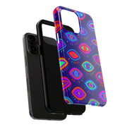 Trippy Neon Evil Eye Protective Tough Phone Case LavenderCeleste