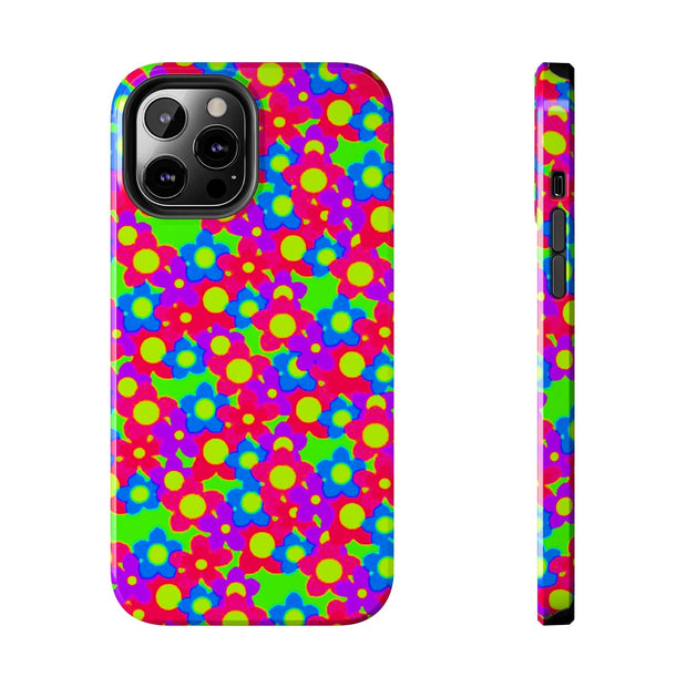 Retro Kawaii Bright Floral Pattern Tough Phone Case