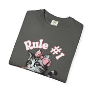 Rule #1 Fuck What They Think Sassy Cat Graphic Tee LavenderCeleste