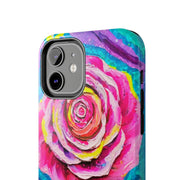 Vibrant Pink Rose Abstract Tough Phone Case LavenderCeleste