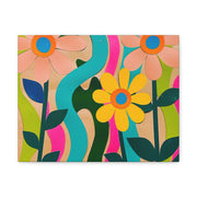 Groovy Paper Cut Flower Matte Canvas Art Printify