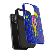 Vibrant Neon Jellyfish Cosmic Sea Tough Phone Case