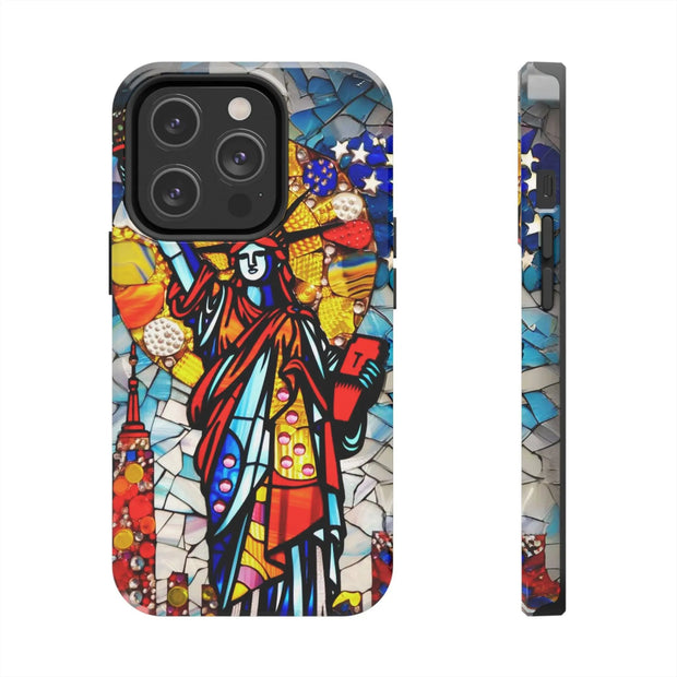 Statue of Liberty Mosaic Art Tough Phone Case LavenderCeleste