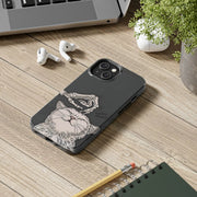 Skeleton Scratch Cat Gothic Humor Tough Phone Case LavenderCeleste