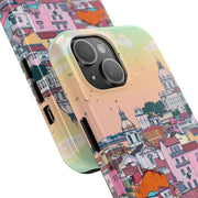 Lisbon Portugal Tough Phone Case – Pastel City Skyline Aesthetic
