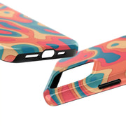 Retro Coral Abstract Mid-Century Tough Phone Case LavenderCeleste
