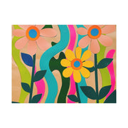 Groovy Paper Cut Flower Matte Canvas Art Printify