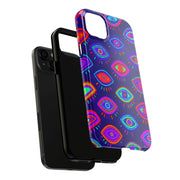 Trippy Neon Evil Eye Protective Tough Phone Case LavenderCeleste