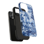 Blue Toile Horse Country Scenic Tough Phone Case LavenderCeleste