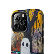 Sad Ghost on Park Bench Abstract Art Phone Case LavenderCeleste