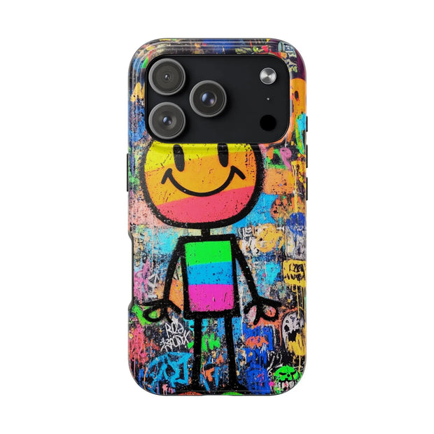 Rainbow Graffiti Smiley Tough Phone Case LavenderCeleste