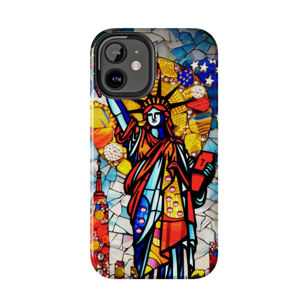 Statue of Liberty Mosaic Art Tough Phone Case LavenderCeleste