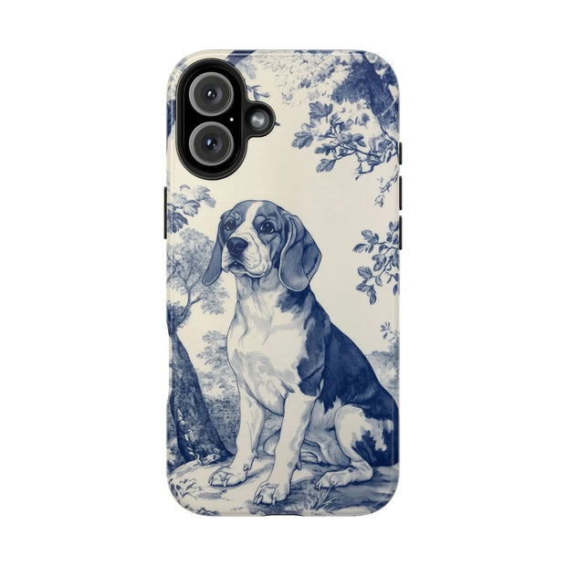 Blue Toile Beagle Country Scenic Tough Phone Case LavenderCeleste