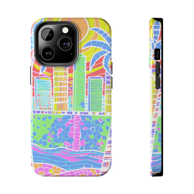 South Beach Miami Mosaic Art Tough Phone Case LavenderCeleste
