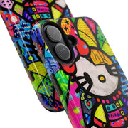 Pop Patchwork Kitty Tough Phone Case LavenderCeleste