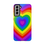 Pride Rainbow Heart Tough Phone Case LavenderCeleste