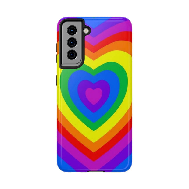 Pride Rainbow Heart Tough Phone Case LavenderCeleste