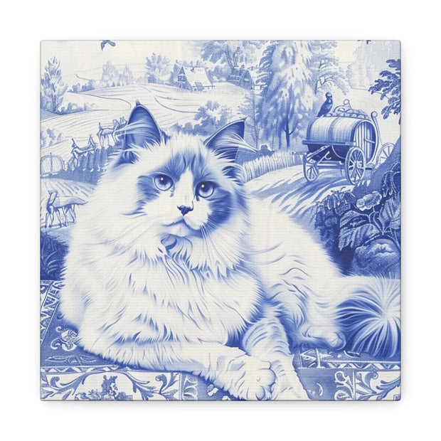 Ragdoll Toile Matte Canvas Art Print LavenderCeleste