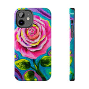 Vibrant Pink Rose Abstract Tough Phone Case LavenderCeleste