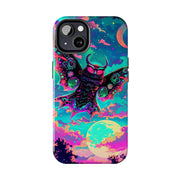 Mothman Tough Phone Case – Psychedelic Neon Cryptid Aesthetic - LavenderCeleste