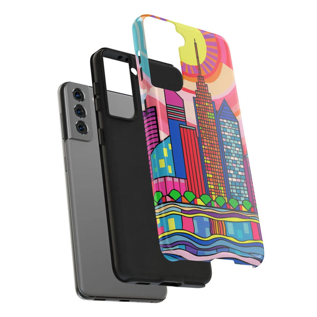 Tulsa Oklahoma Retro Pop Skyline Tough Phone Case LavenderCeleste