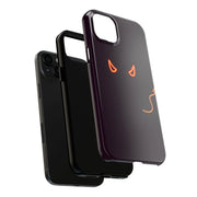 Neon Devil Eyes Tough Phone Case – Minimal Dark Glow Aesthetic Printify