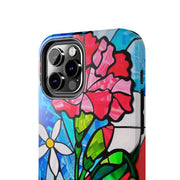 January Carnation Stained Glass Birth Flower Tough Phone Case