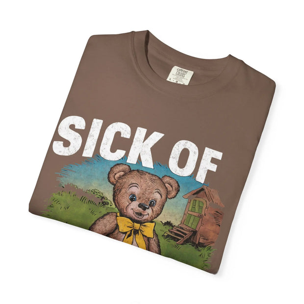 Sick of This Shit Vintage Bear Comfort Colors Tee LavenderCeleste