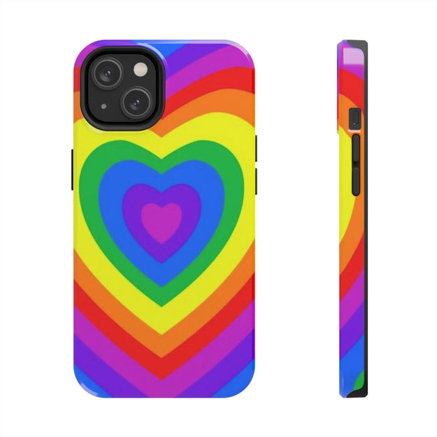 Pride Rainbow Heart Tough Phone Case LavenderCeleste