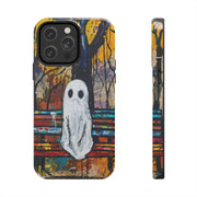 Sad Ghost on Park Bench Abstract Art Phone Case LavenderCeleste
