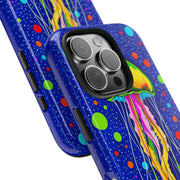 Vibrant Neon Jellyfish Cosmic Sea Tough Phone Case