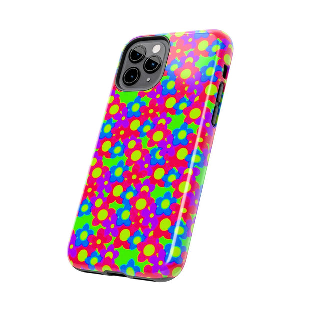 Retro Kawaii Bright Floral Pattern Tough Phone Case