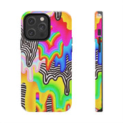 Psychedelic Rainbow Drip Tough Phone Case LavenderCeleste