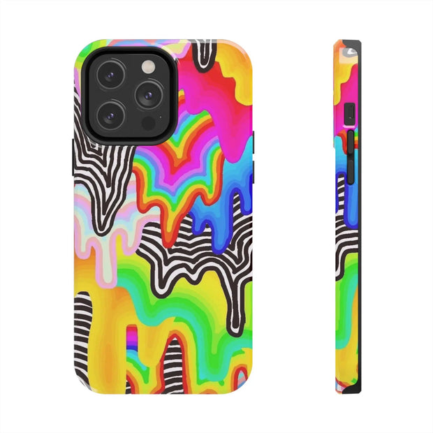 Psychedelic Rainbow Drip Tough Phone Case LavenderCeleste