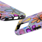 Retro Y2K Flower Power Pastel Tough Phone Case LavenderCeleste