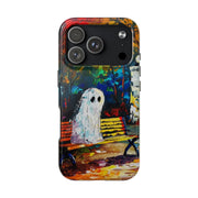 Lonely Ghost Tough Phone Case – Abstract Fall Park Bench Painting