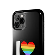I Love Girls Pride Tough Phone Case – LGBTQ+ Rainbow Heart Design
