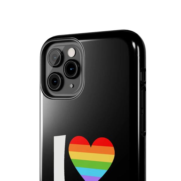 I Love Girls Pride Tough Phone Case – LGBTQ+ Rainbow Heart Design
