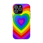 Pride Rainbow Heart Tough Phone Case LavenderCeleste