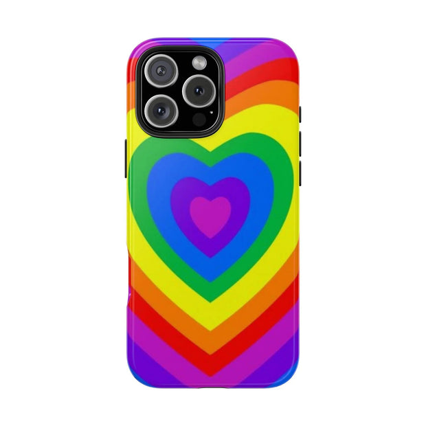 Pride Rainbow Heart Tough Phone Case LavenderCeleste