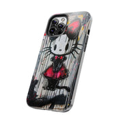 Goth Bow Cat Graffiti Pop Art Tough Phone Case LavenderCeleste