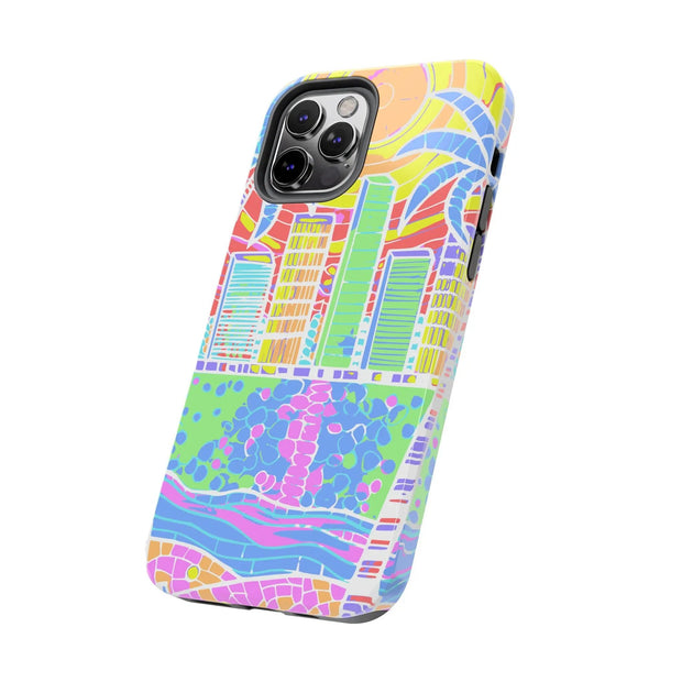 South Beach Miami Mosaic Art Tough Phone Case LavenderCeleste