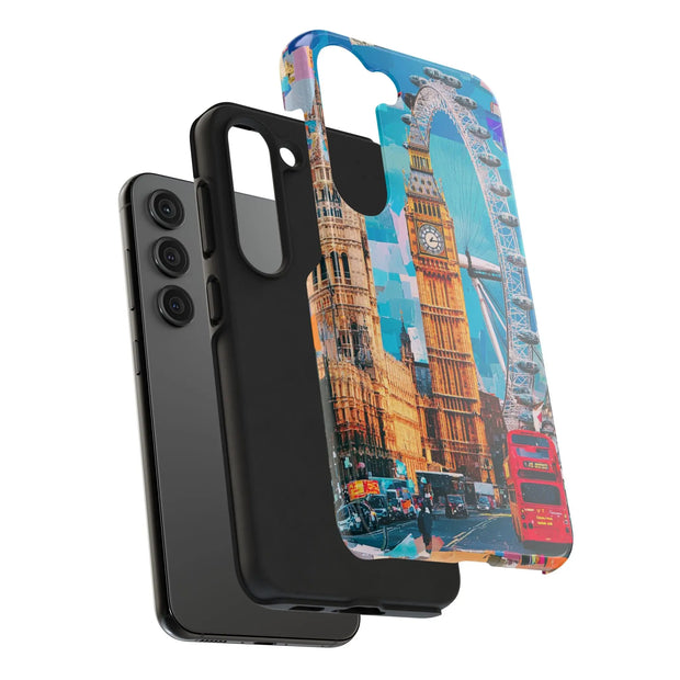 London Big Ben Collage Tough Phone Case – Vibrant City Pop Art Design