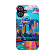 Los Angeles Hollywood Skyline Tough Phone Case – Vibrant Pop Art City Design - LavenderCeleste