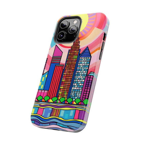 Tulsa Oklahoma Retro Pop Skyline Tough Phone Case LavenderCeleste