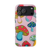 Retro Groovy Mushroom Tough Phone Case LavenderCeleste